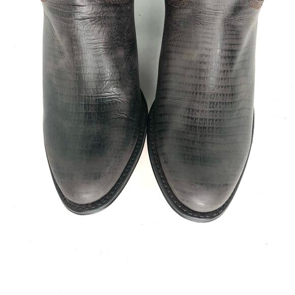 Frye Deborah Deco Tall Studded Crackle Leather Western Boots Women’s 6.5 Shoes - Picture 10 of 12